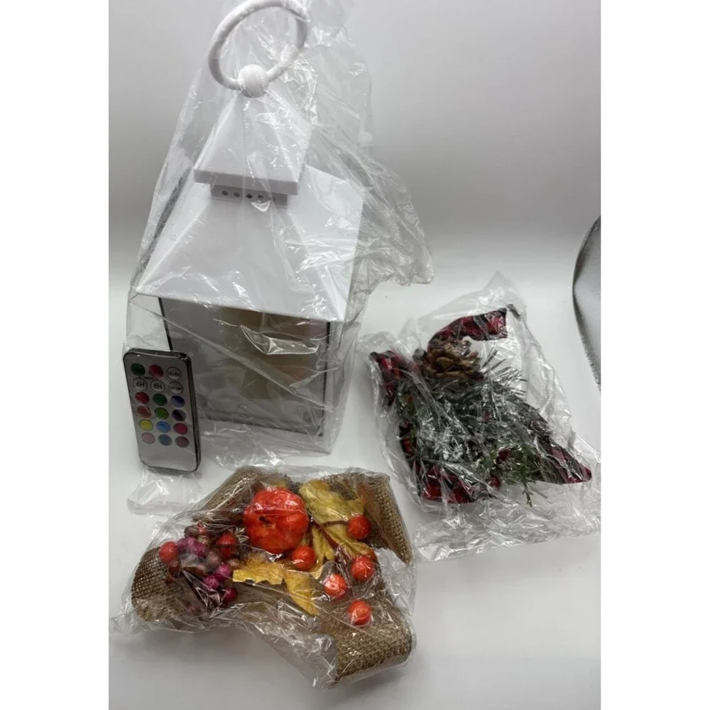 White LED Color Changing Lantern Harvest & Christmas New In Box With Remote